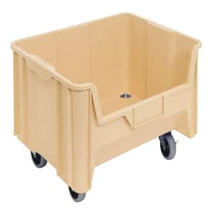 Heavy-Duty Giant Stack Mobile 16-Gal. Storage Tote in Ivory (3-Pack)