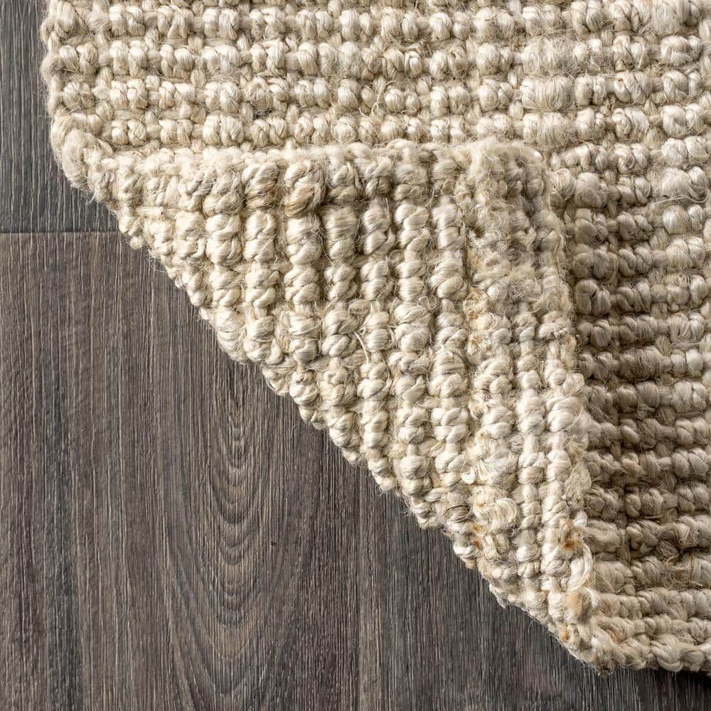 Ivory Braided Handmade Jute 4' x 6' Reversible Area Rug