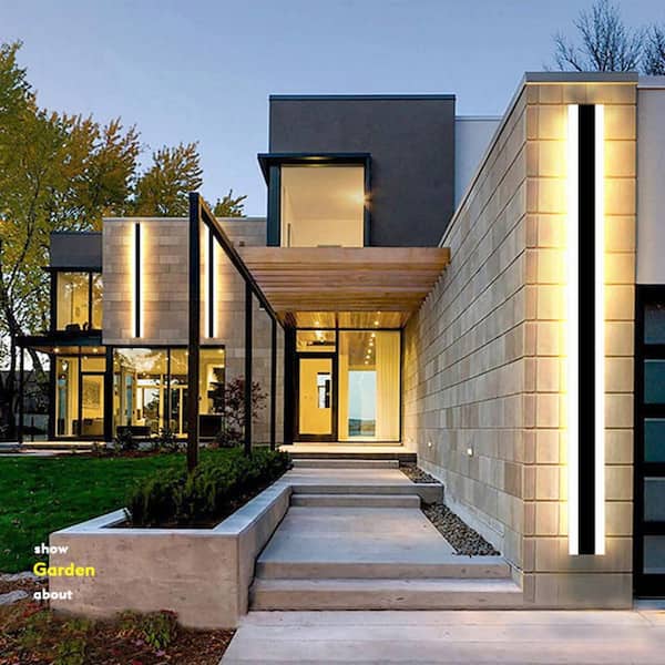 1-Light Black Outdoor Wall Lantern Sconce, Modern Waterproof LED Wall Light for Porch or Entryway, 3000K Warm Glow