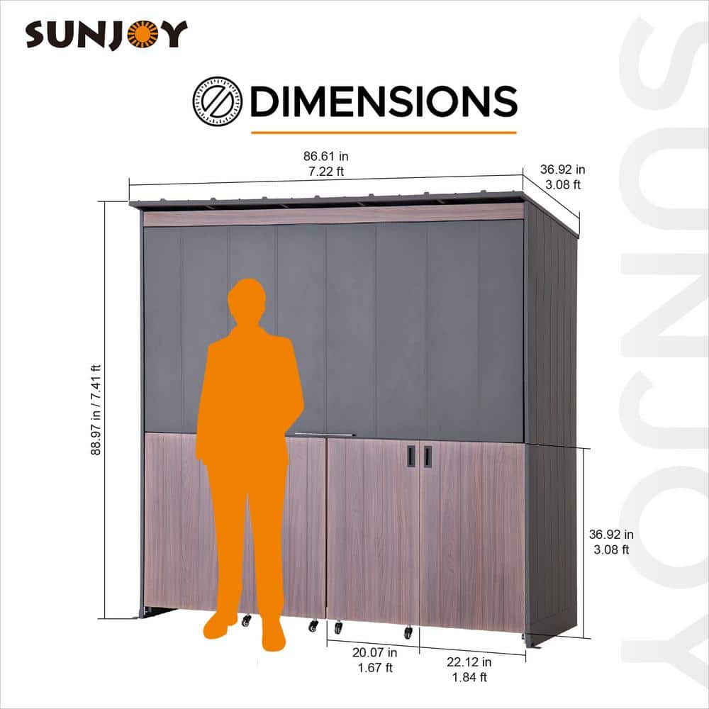 Fleetwood 7 ft. x 3 ft. Wood Grain Steel Outdoor Kitchen with Gas Springs