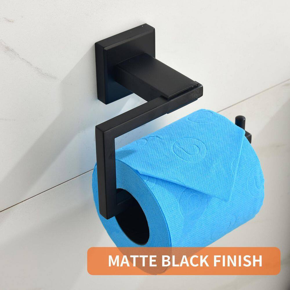 Matte Black 4-Piece Stainless Steel Bathroom Hardware Set