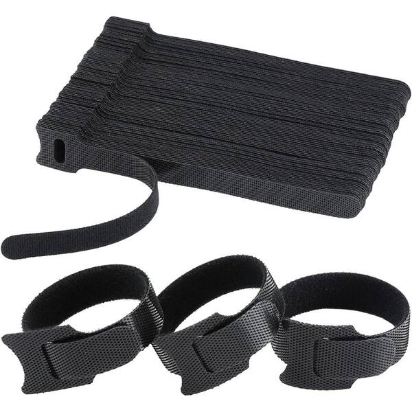 OBJLGEV Reusable Cable Ties Wire Cord Organizer Adjustable Cable Management 120-Pieces Black