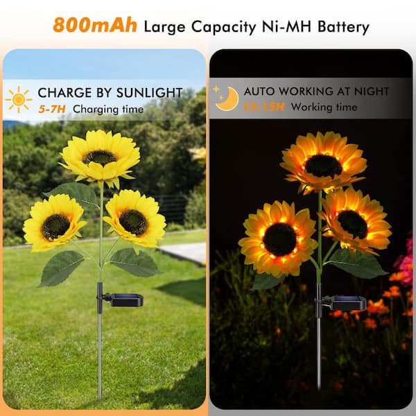 Angel Sar 800mA Waterproof Solar Garden Stake Light with