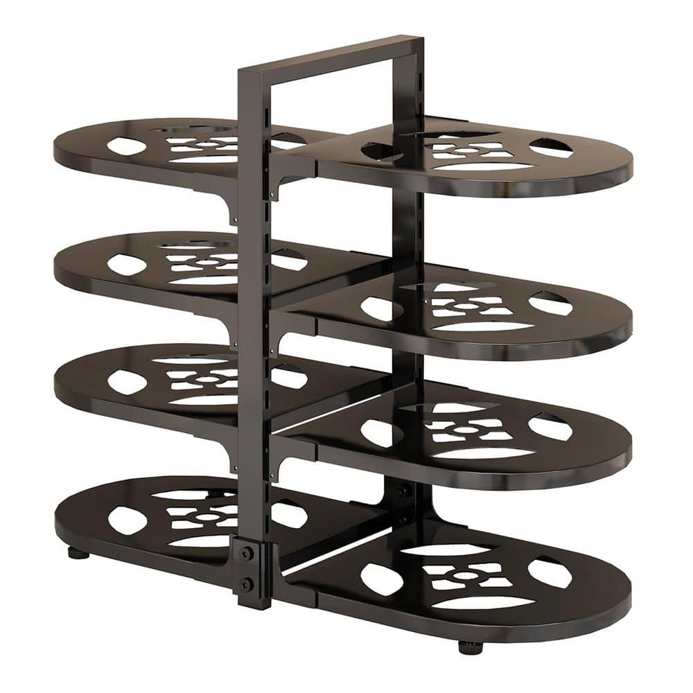 Baumatic Pot Rack Anqtovp Black Adjustable 8-Tier Rack Pot Rack Heavy Duty Kitchen ...