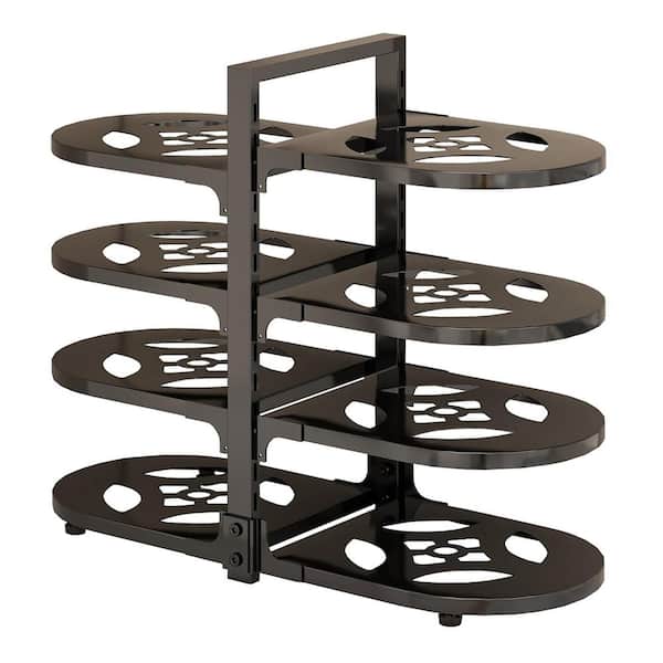 Black Adjustable 8-Tier Rack Pot Rack Heavy Duty Kitchen Cabinet Organizer for Pots and Pans Under Cabinet