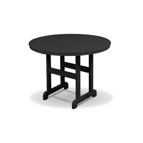 Trex Outdoor Furniture Monterey Bay 36 in. Charcoal Black Round Patio Dining Table