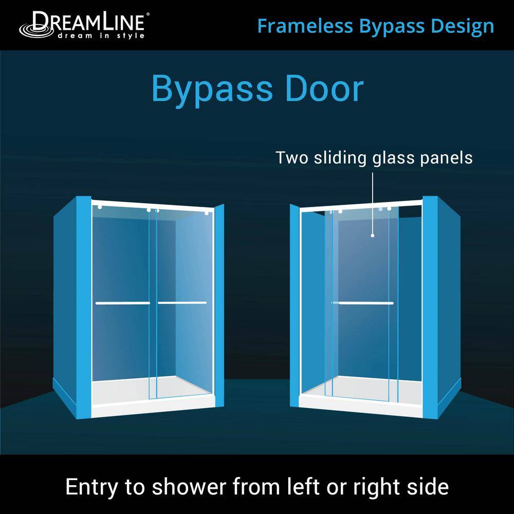 Charisma 60" Frameless Clear Glass Sliding Shower Kit with Brushed Nickel Hardware