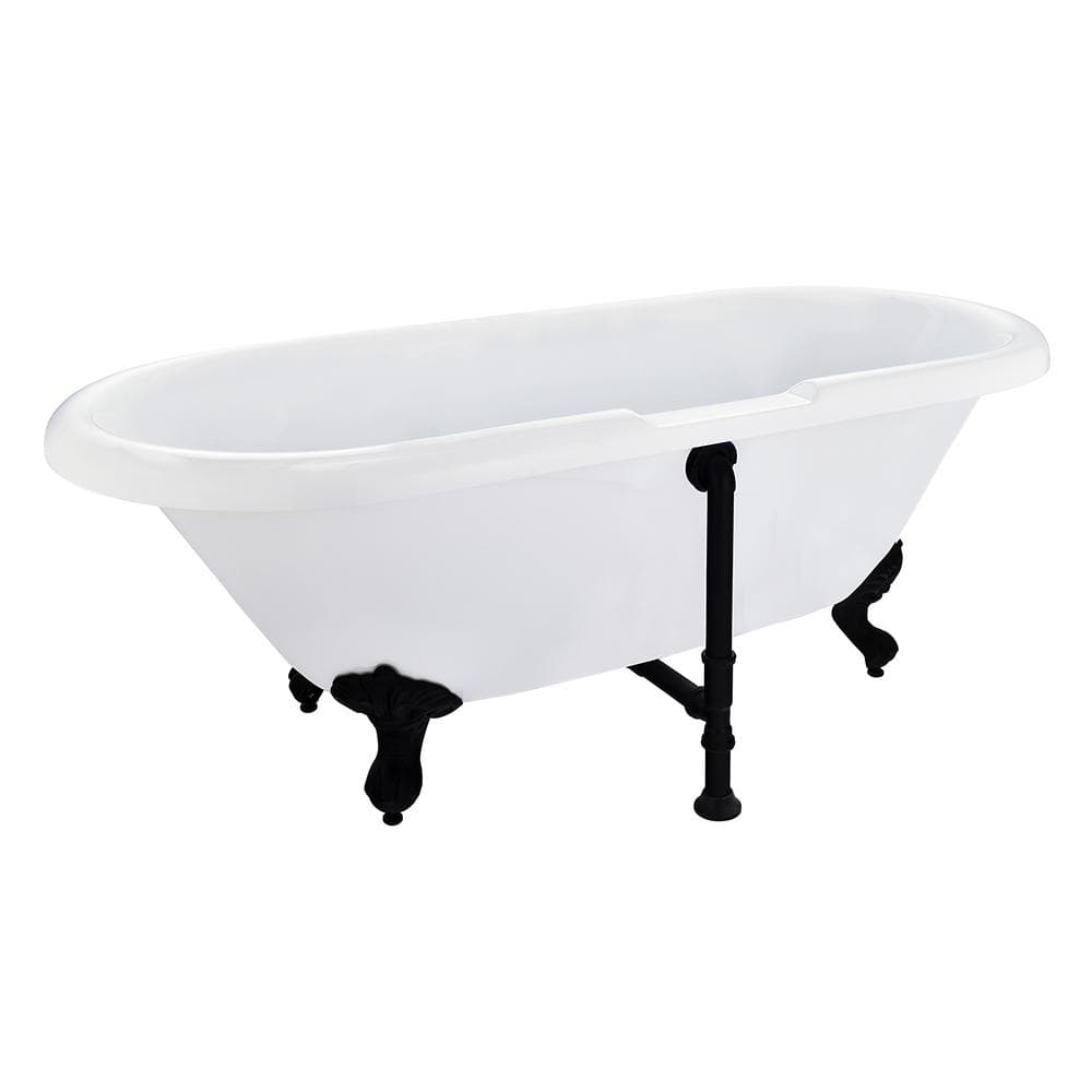 Elegant White Acrylic Clawfoot Freestanding Bathtub