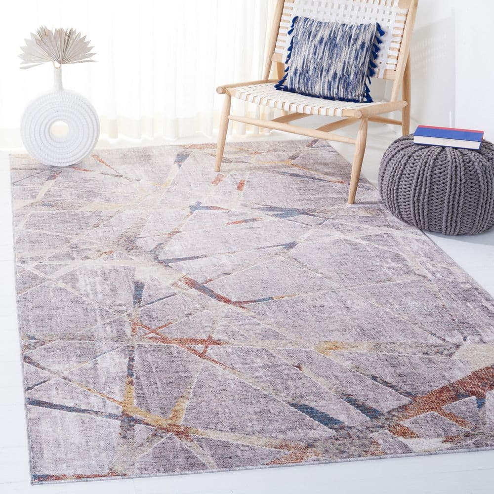 Olympia 8 ft. x 10 ft. Gray/Light Gray Abstract Distressed Area Rug price history on PriceWatchPro