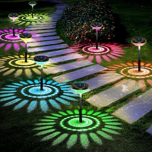 Bright Solar Pathway Lights, Color Changing Plus Warm White LED Solar Lights Outdoor (8-Pack)