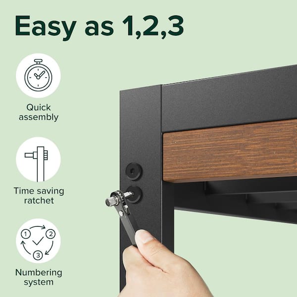Zinus Kai Brown Bamboo and Metal King Platform Bed Frame ZU