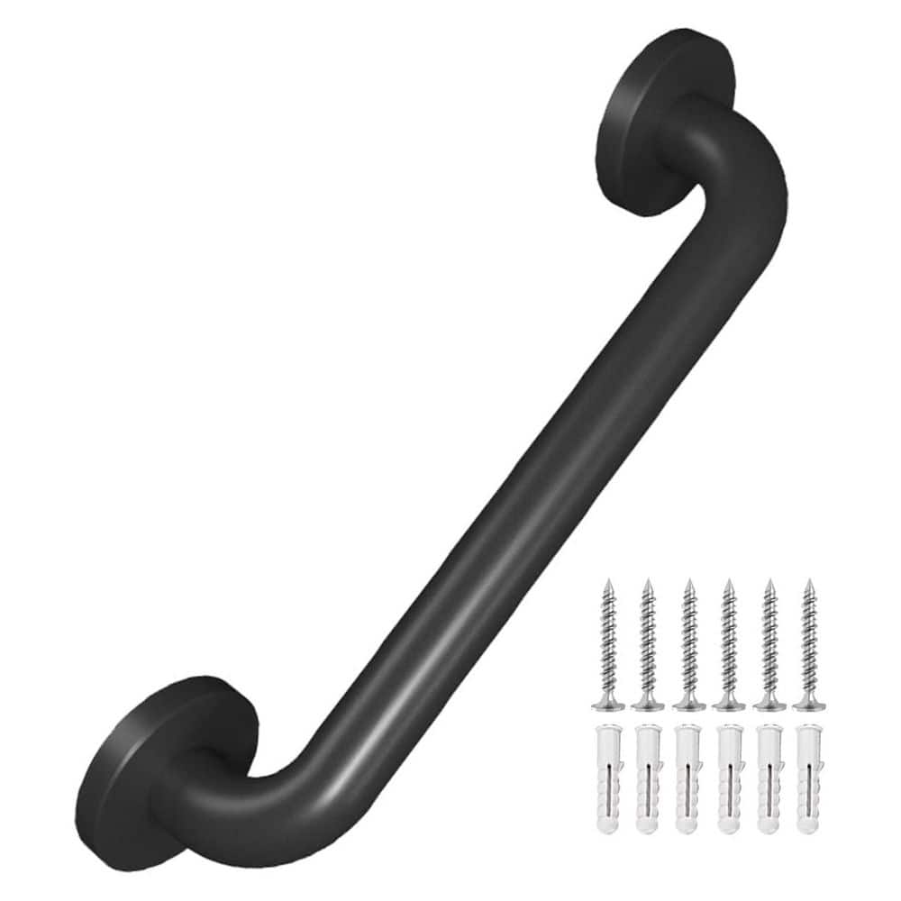 2 ft. Matte Black Metal Handrail Industrial Wall Mounted Safety Stair ...