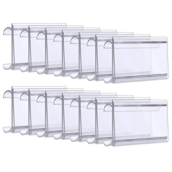 Unbranded 3x1.25 Plastic Wire Shelf Label Holder with Paper Insert for 1-1/4 in. Shelves, Convenient Clip Design, 100 Piece