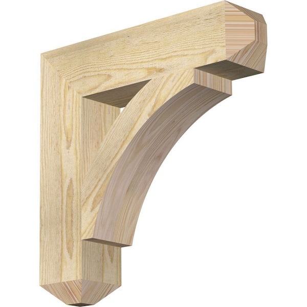 Ekena Millwork 4 in. x 18 in. x 18 in. Douglas Fir Thorton Craftsman Rough Sawn Bracket