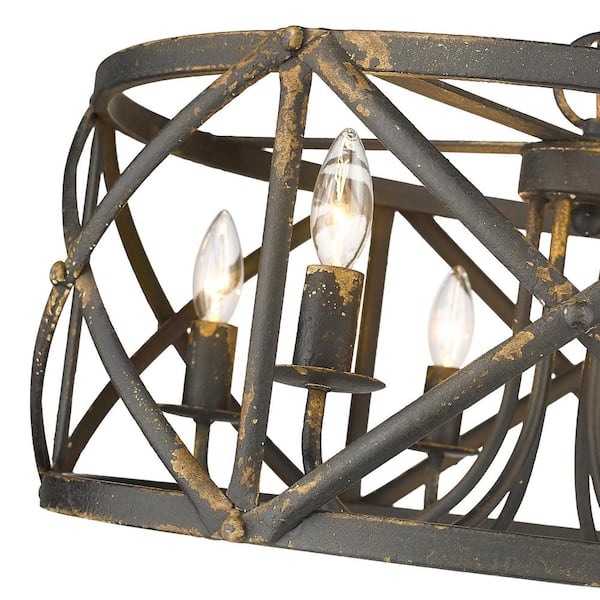 Golden Lighting Alcott 6-Light Antique Black Iron Chandelier 0890-6 ABI -  The Home Depot