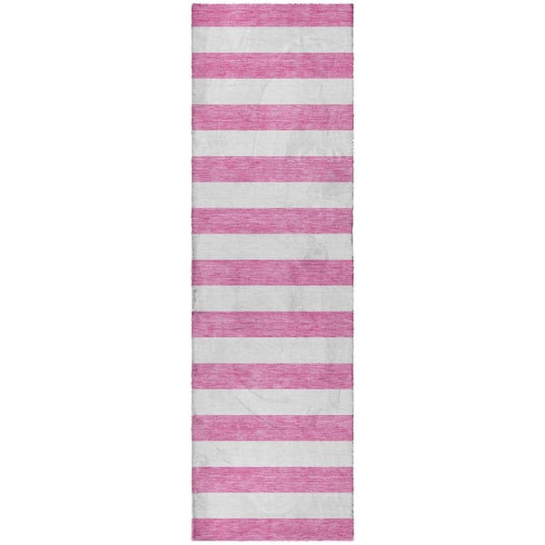 Dream Shag Premium Machine Washable Abstract ADS528 Pink 2 ft. x 7 ft. Runner Rug