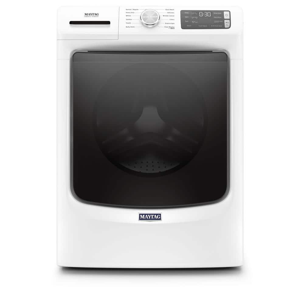Maytag 4.8 cu. ft. Stackable White Front Load Washing Machine with Steam and 16-Hour Fresh Hold Option, ENERGY STAR