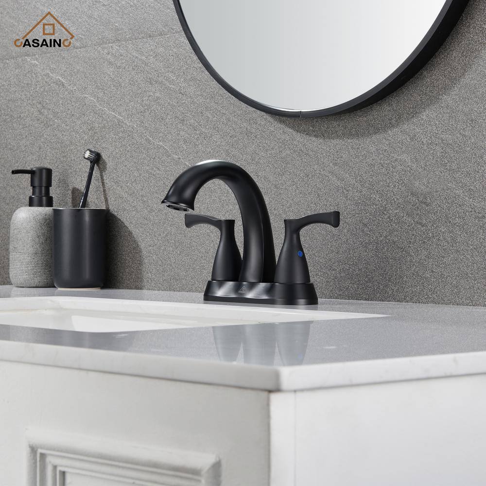 4-inch Centerset Bathroom Sink Faucet with Drain 1.2 GPM