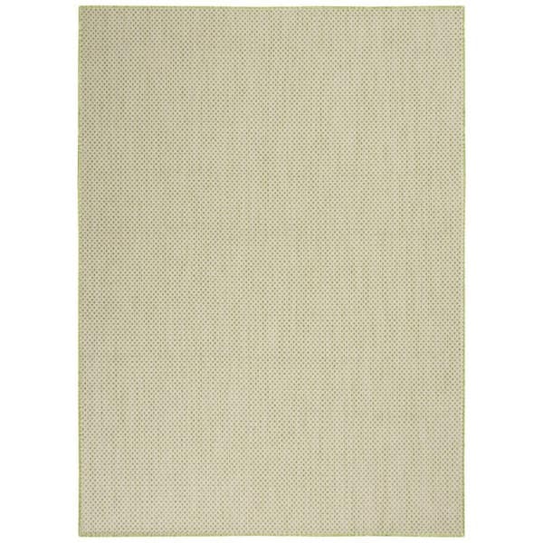 Green 4 ft. x 6 ft. Woven Abstract Polyester Rectangle Indoor/Outdoor Area Rug
