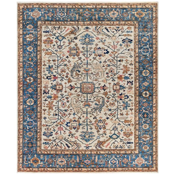 Serapi Light Gray 8 ft. x 10 ft. Tribal Wool Indoor Area Rug