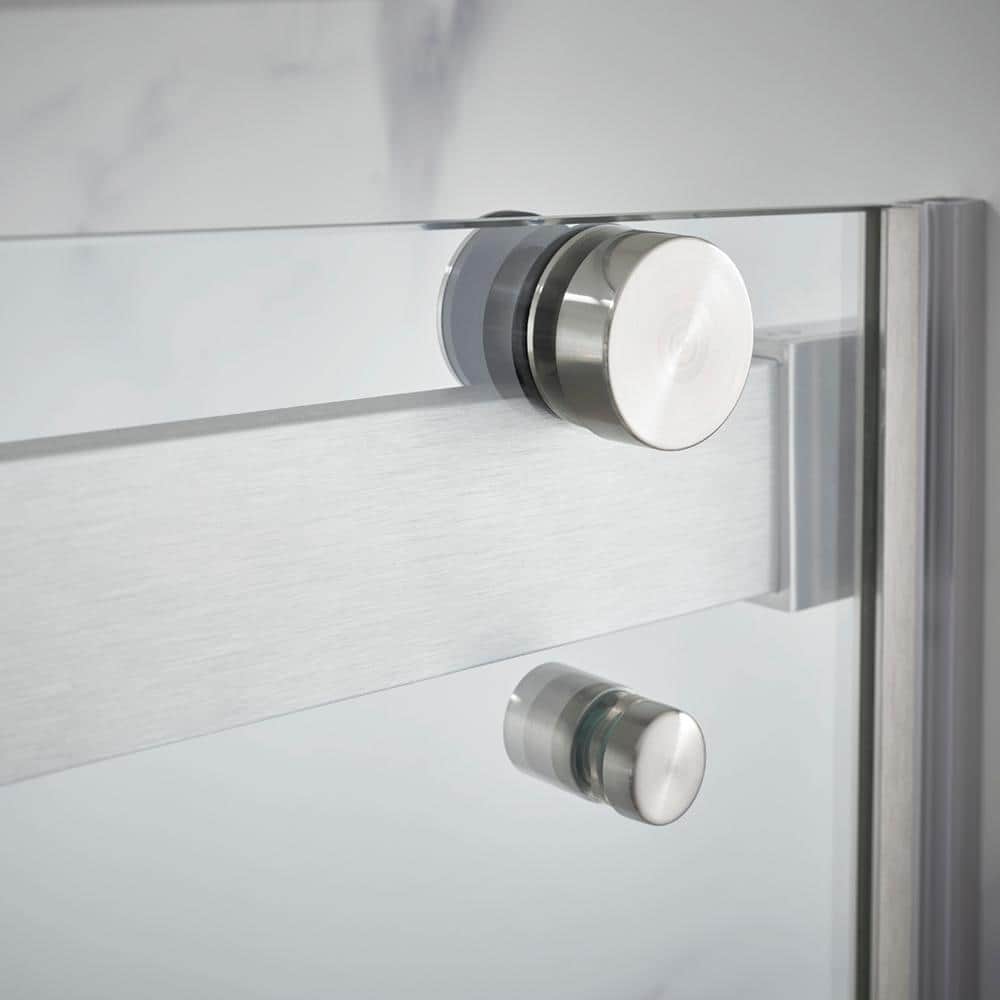 Lagoon Brushed Nickel 59" x 76" Frameless Sliding Shower Door