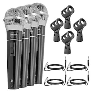 4PCS Black Premium Vocal Dynamic Cardioid Handheld Microphone with 16 ft. Detachable XLR Cable