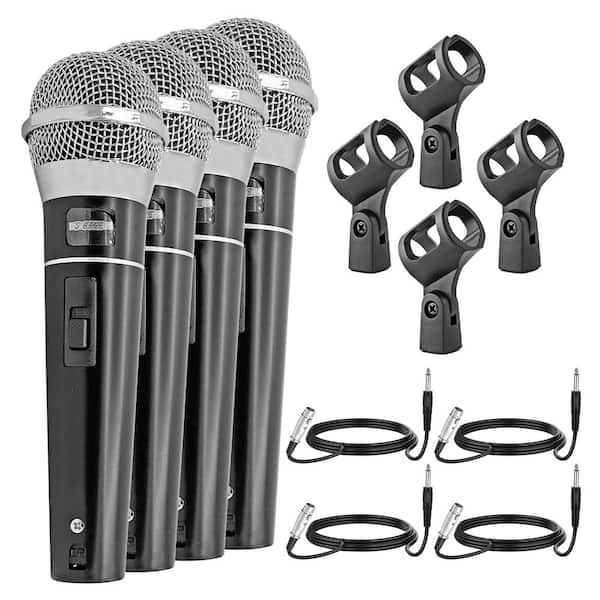 Etokfoks 4PCS Black Premium Vocal Dynamic Cardioid Handheld Microphone with 16 ft. Detachable XLR Cable
