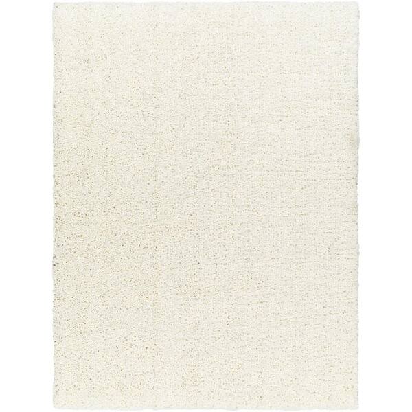 Livabliss Ultra Shag White Modern 5 ft. x 7 ft. Indoor Area Rug