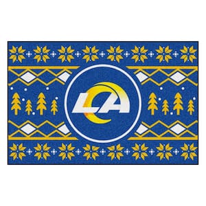 Los Angeles Rams Holiday Sweater Navy 1.5 ft. x 2.5 ft. Starter Area Rug