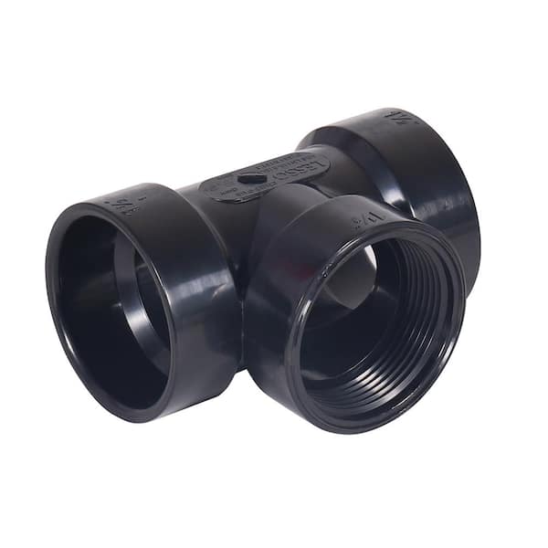 VPC 1-1/2 in. ABS Plastic DWV Hub x Hub x FIPT Test Tee Fitting
