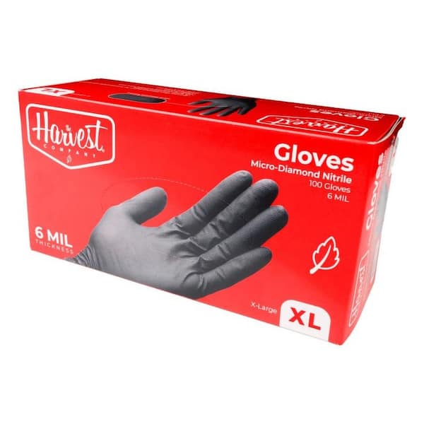 6 mil Heavy-Duty Micro Diamond Texture Extra Large Nitrile Cleaning Gloves in Black 100-Count (1-Pack)