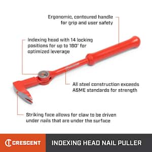 12 in. Indexing Head Nail Pulling Pry Bar