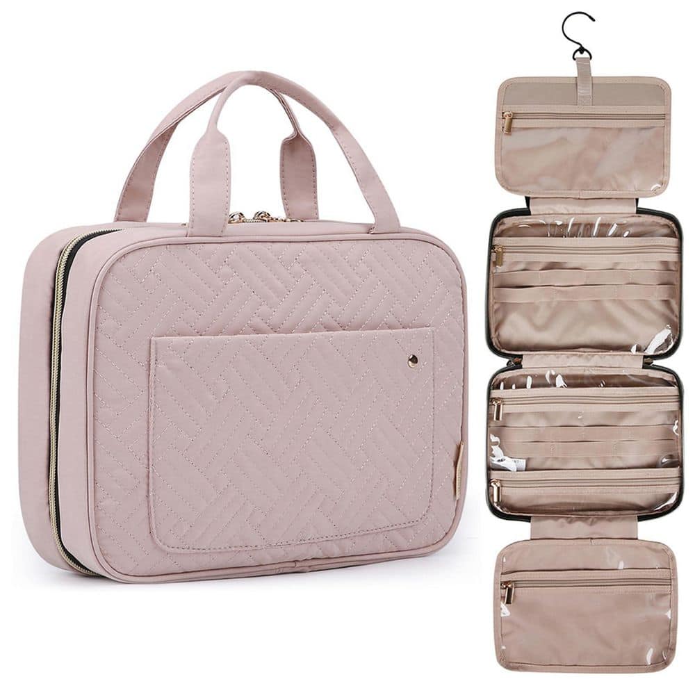 Hanging Toiletry Bag, Water Resistant Travel Organizer with Multiple Compartments, Lightweight Clear View Bag for Trip