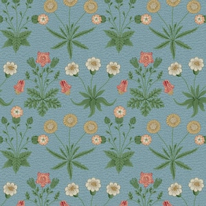 Daisy Wedgwood and Coral Peel and Stick Wallpaper