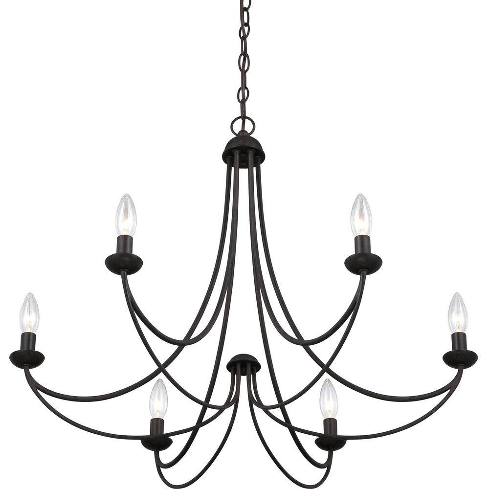 Imperial Bronze 6-Light Steel Chandelier