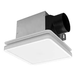 Bathroom Exhaust Fan with Light, Dimmable 3CCT LED Light with Night Light, 80 CFM, 2-Sones, Square, White