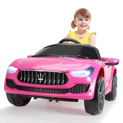 Maserati Licensed 12-Volt Kid Ride-On Car Electric Vehicle with Remote Control/LED Lights/MP3 Player, Pink