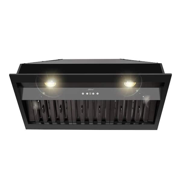 Akicon 36 in. Ducted Ultra Quiet Under Cabinet Range Hood in Matte Black Stainless Steel with Dimmable Lights 3-Speeds 600CFM