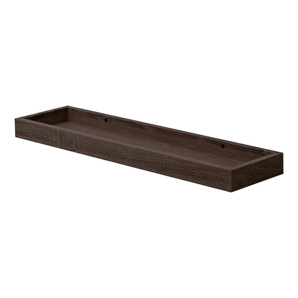 Dolle LOGGIA 23.6 in. x 5.9 in. x 1.6 in. Espresso Decorative Wall Shelf with Brackets