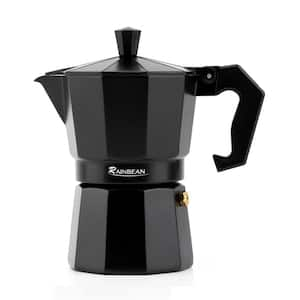 3-Cup Black Aluminum Stovetop Espresso Maker