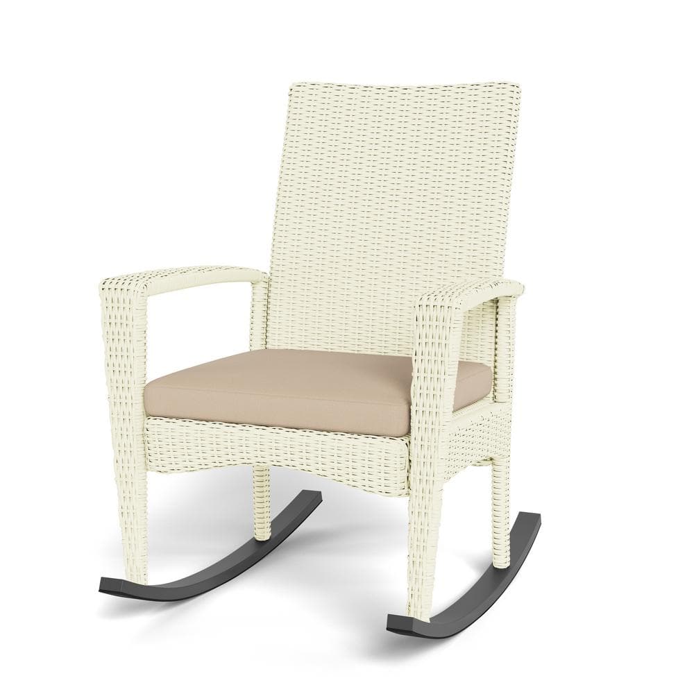 Tortuga Outdoor Bayview White Magnolia Wicker Rocking Chair with