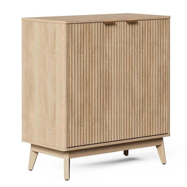 Cabinson Natural Oak 31. 5 in. W x 15. 75 in. D x 34. 45 in. H Sideboard Buffet Cabinet and 2 Doors