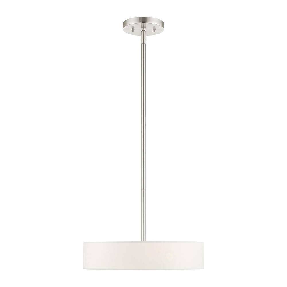 Venlo 14" Brushed Nickel Drum Pendant with LED Lights