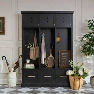 Dashby Black Hall Tree with Storage (54.5" W x 78.1" H)