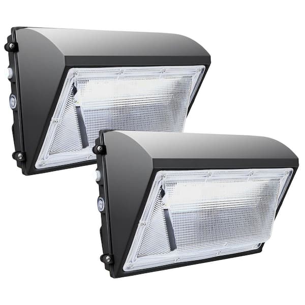 2PCS 1000-Watt Equivalent Integrated LED Wall Pack Light w/Dusk-to-Dawn Sensor, 18000LM 5000K for Warehouse:Factory:Yard