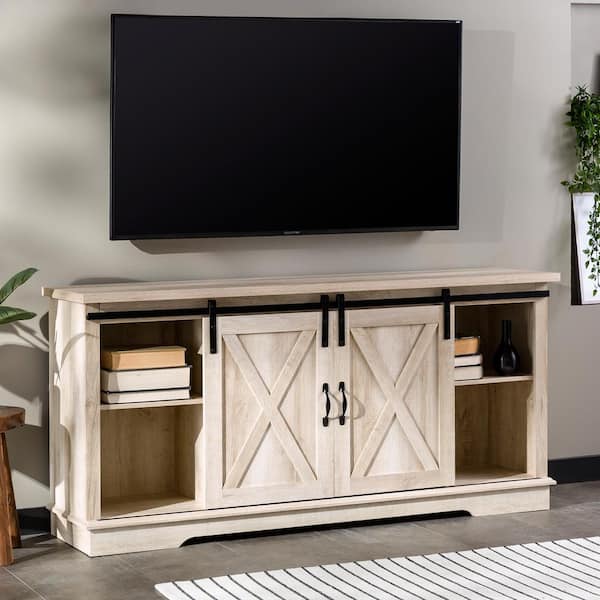 White oak barn door tv deals stand