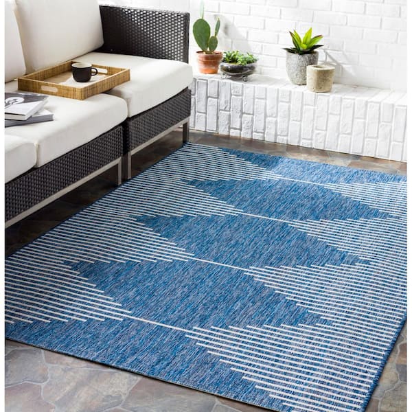Peroti Navy 7 ft. 10 in. x 10 ft. 2 in. Indoor/Outdoor Area Rug