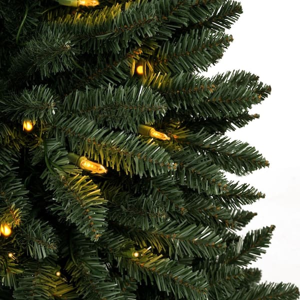 HOMESTOCK 9 ft.. Prelit Artificial Christmas Tree with Pine Cones, Foot  Pedal, 2294 Branch Tips, 1050 Warm Lights and Metal Stand 99007F - The Home  Depot