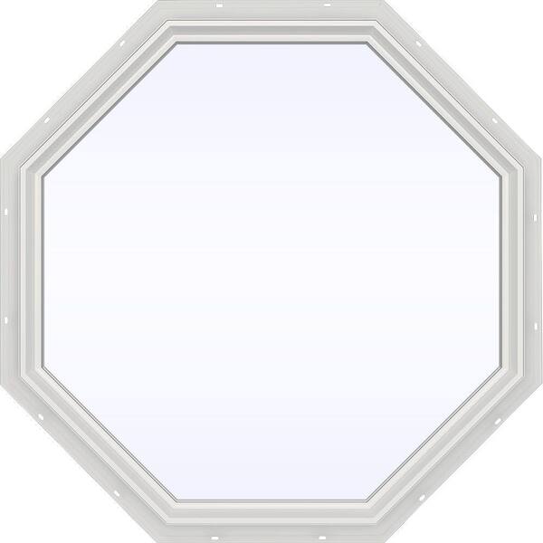 JELD-WEN 47.5 in. x 47.5 in. V-2500 Series White Vinyl Fixed Octagon Geometric Window w/ Low-E 366 Glass