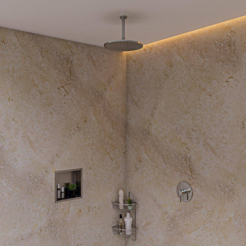 Polished Chrome Corner Mounted Double Basket Shower Shelf